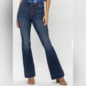 NWT Judy Blue | High Rise Button Fly Trouser Leg Jean | Size 9/29